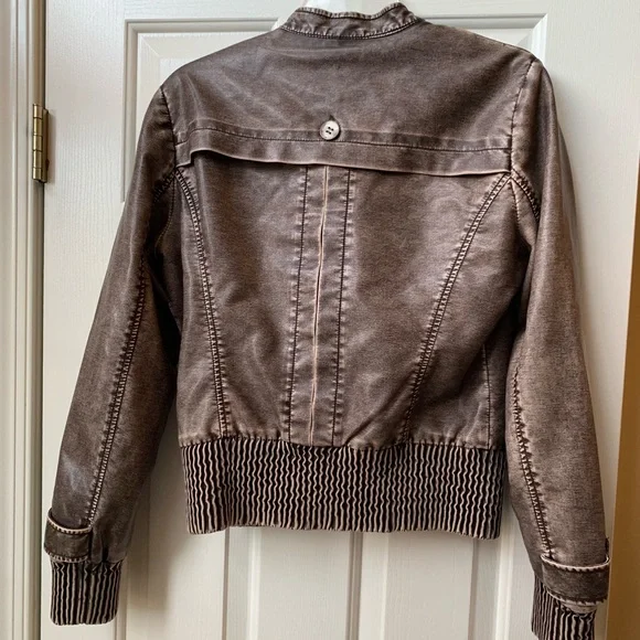 Cache Asymmetrical Zip Vegan Leather Jacket Motorcycle Size M - Picture 5 of 8